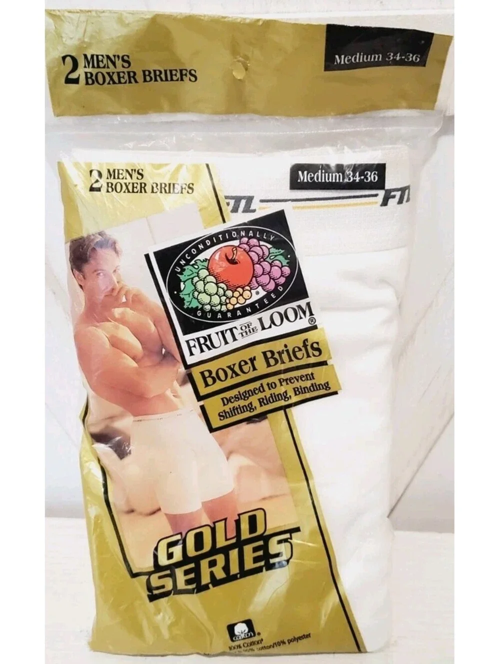 Fruit Of The Loom (1995) Vintage Gold Series Boxer Briefs  M 34-36 Extended Leg